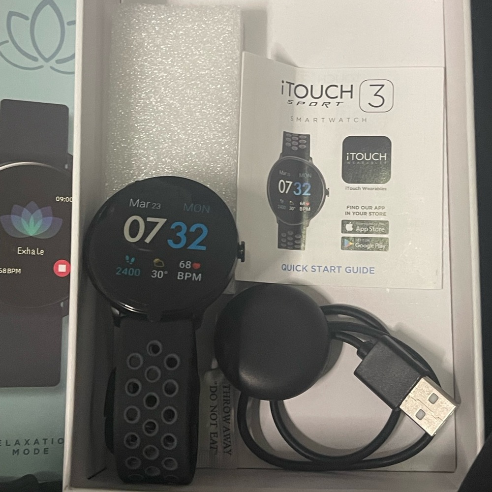 Grey I touch sport wearables watch.